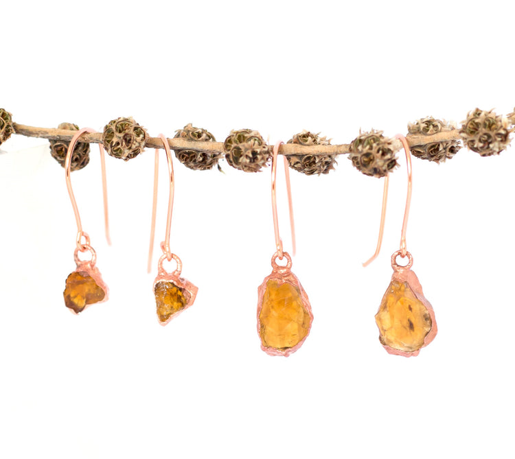 Short Dangly Gemstone Earrings