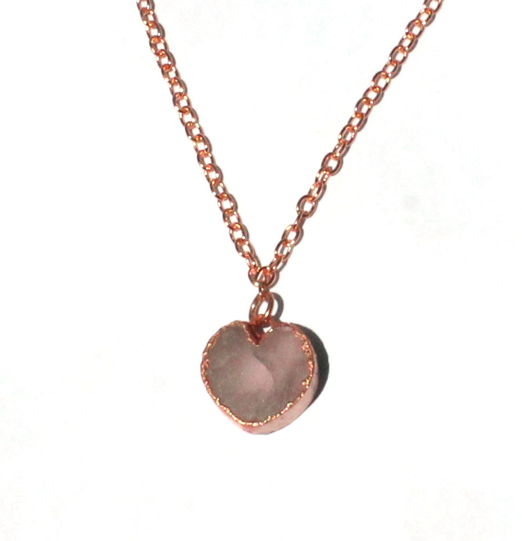 Small Gemstone Heart On Dainty Chain