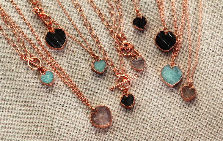 Gemstone Heart Necklaces