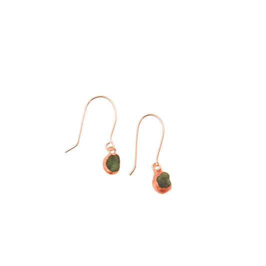 Small Emerald Short Dangly Earrings