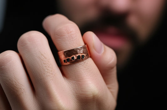 Chosen Stones Flat Hammered Ring