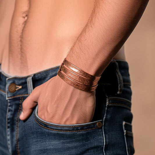 Flat Hammered Cuff Bracelet