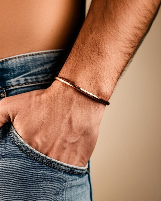 Round Hammered Cuff Bracelet