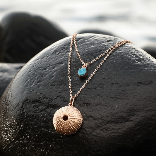 Urchin and Aquamarine Necklace Combo