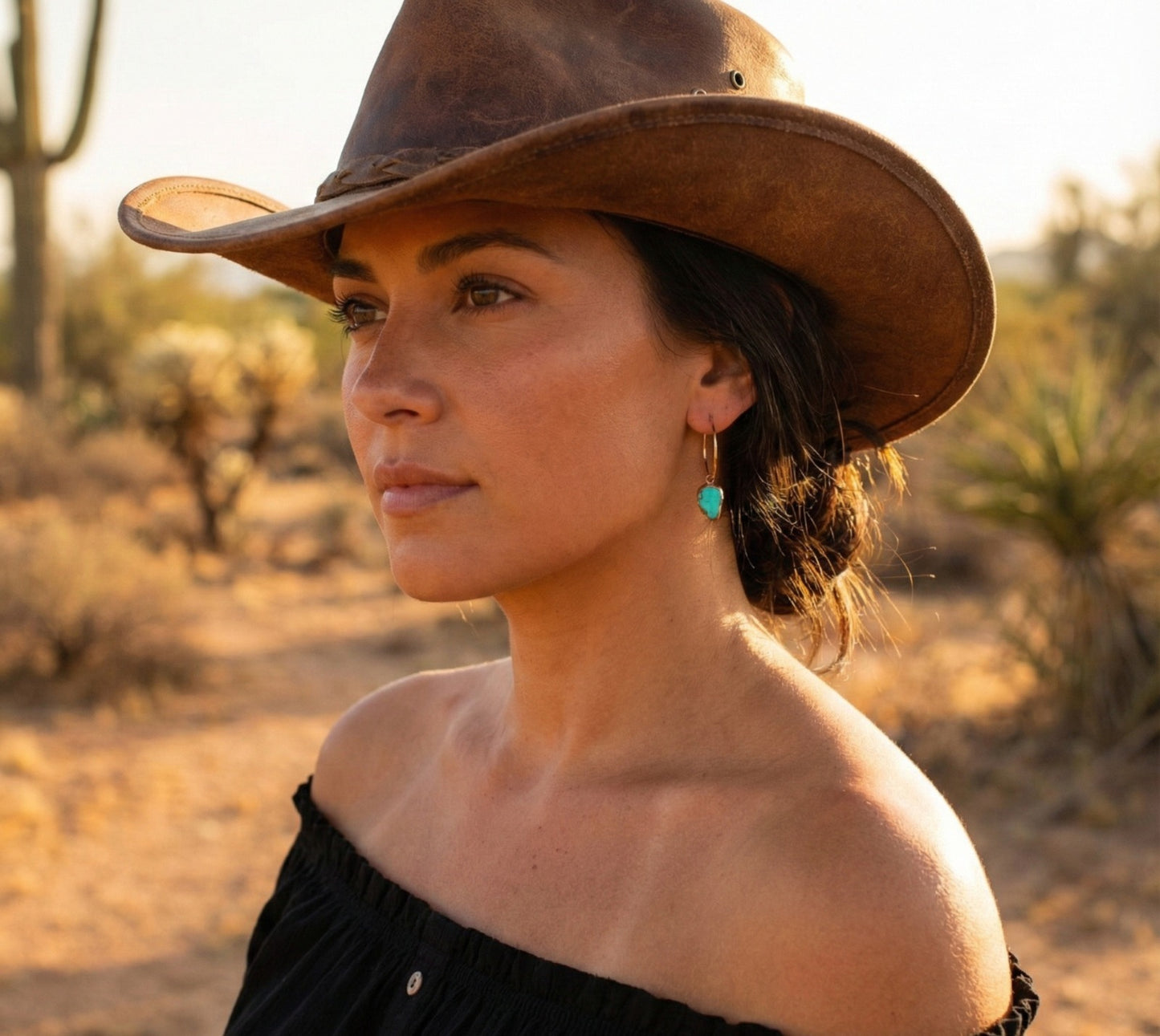 Medium Turquoise Hoops