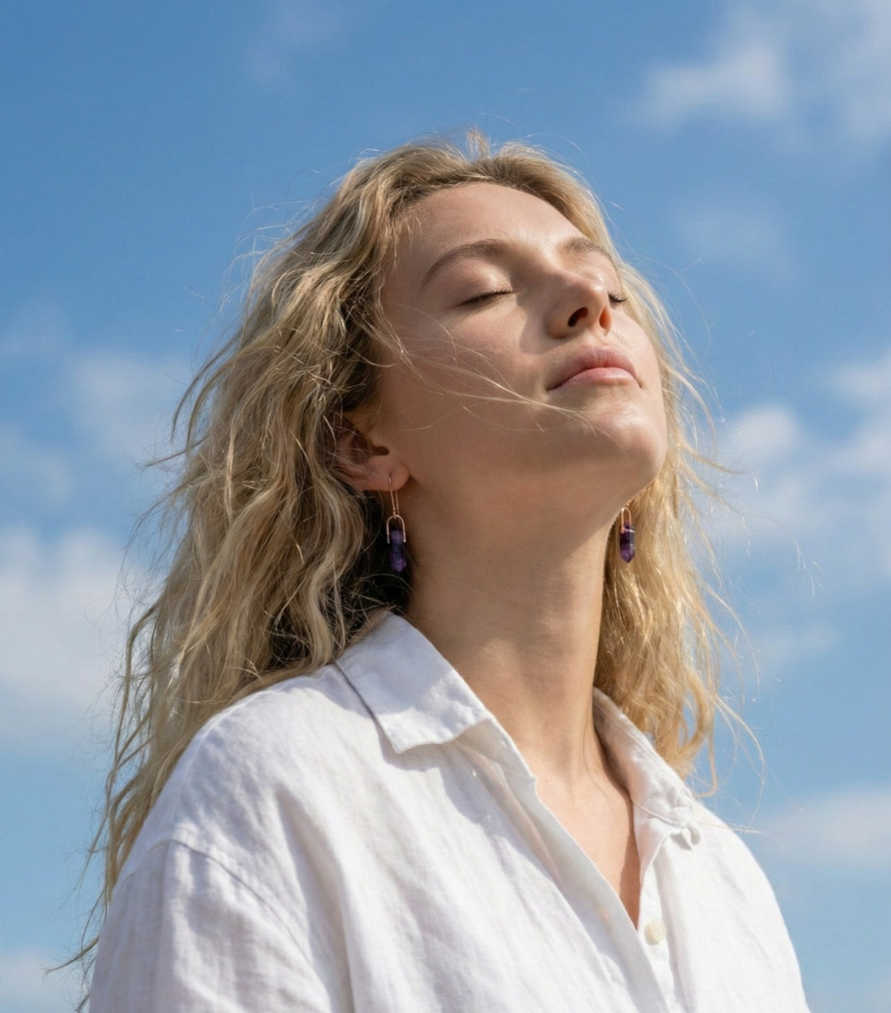 Medium Arch Gemstone Point Earrings