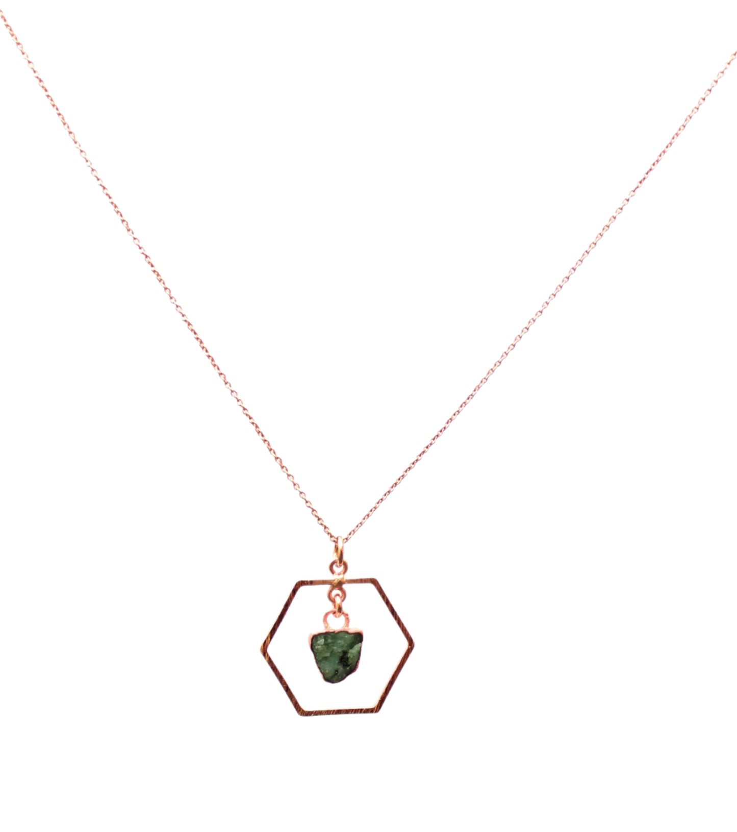 Emerald Hexagon Necklace