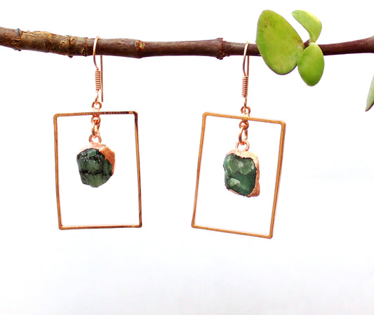 Emerald Rectangle Earrings