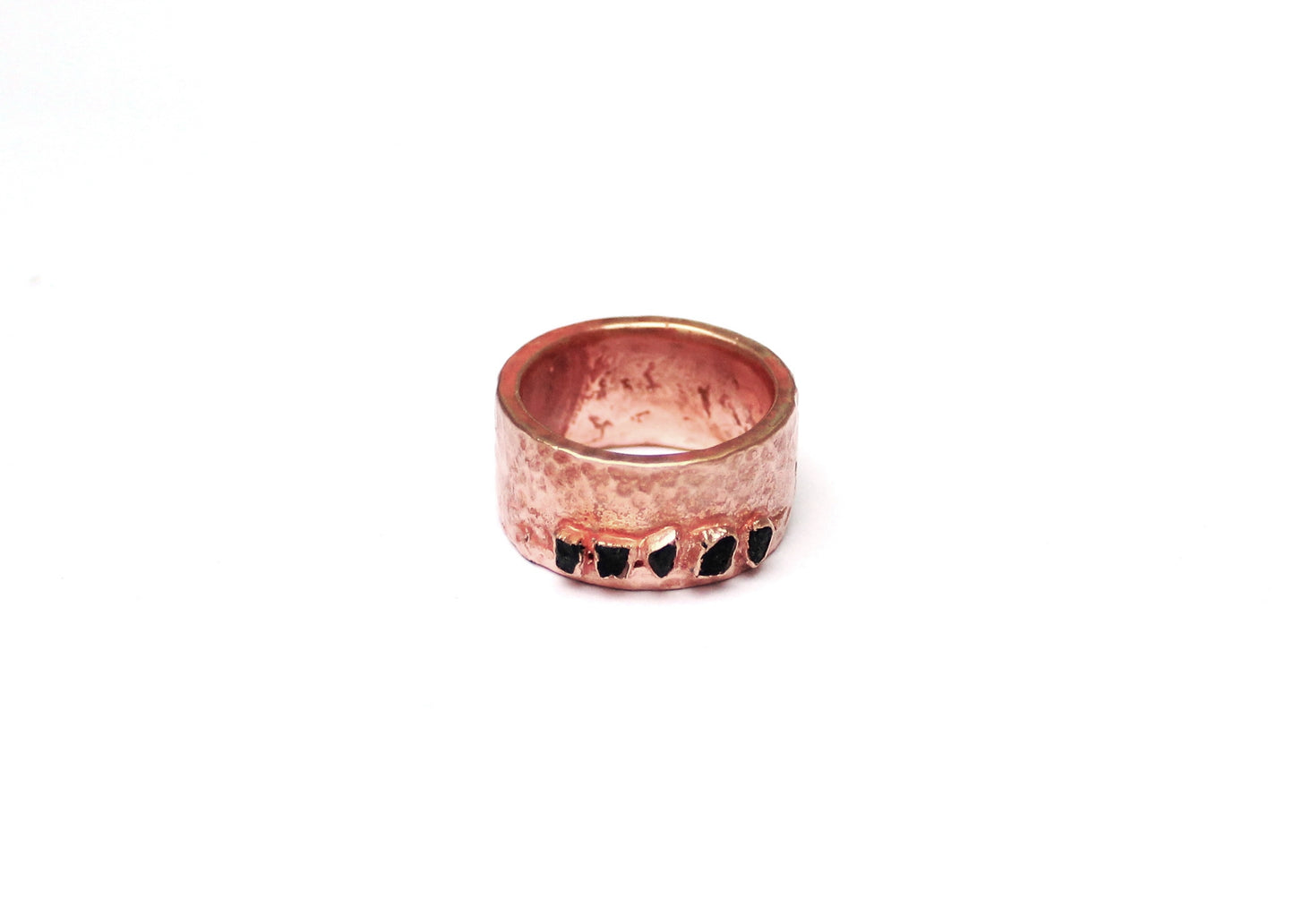 Chosen Stones Flat Hammered Ring