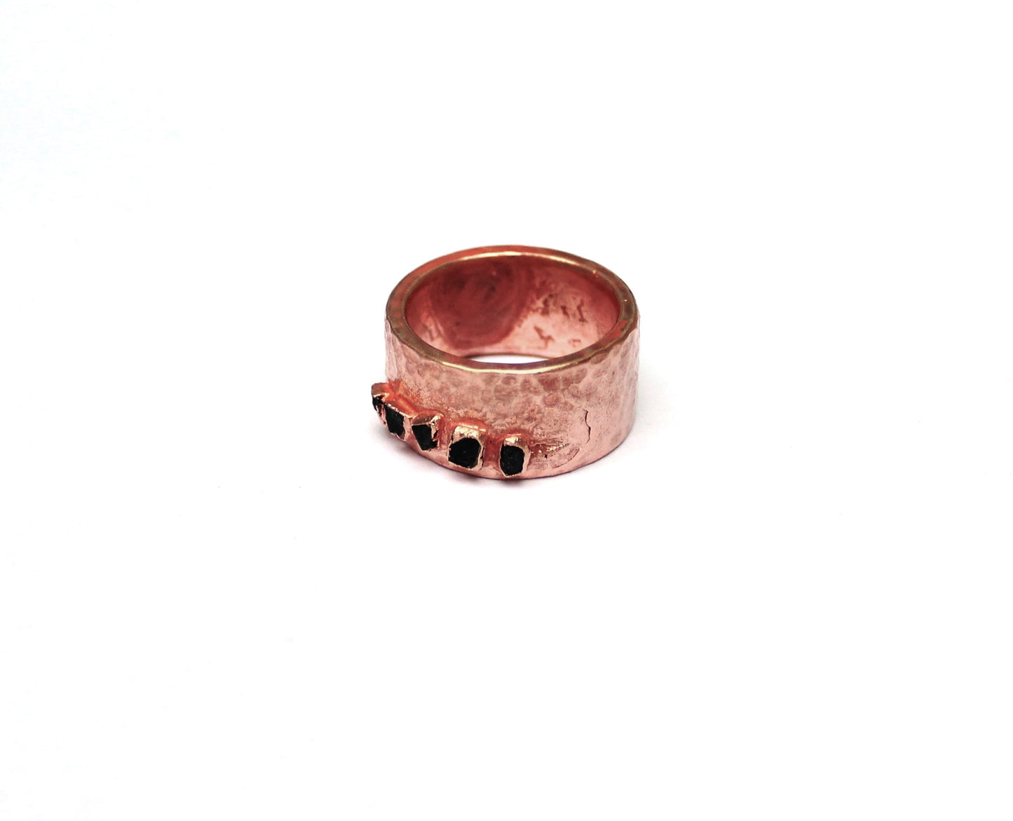Chosen Stones Flat Hammered Ring