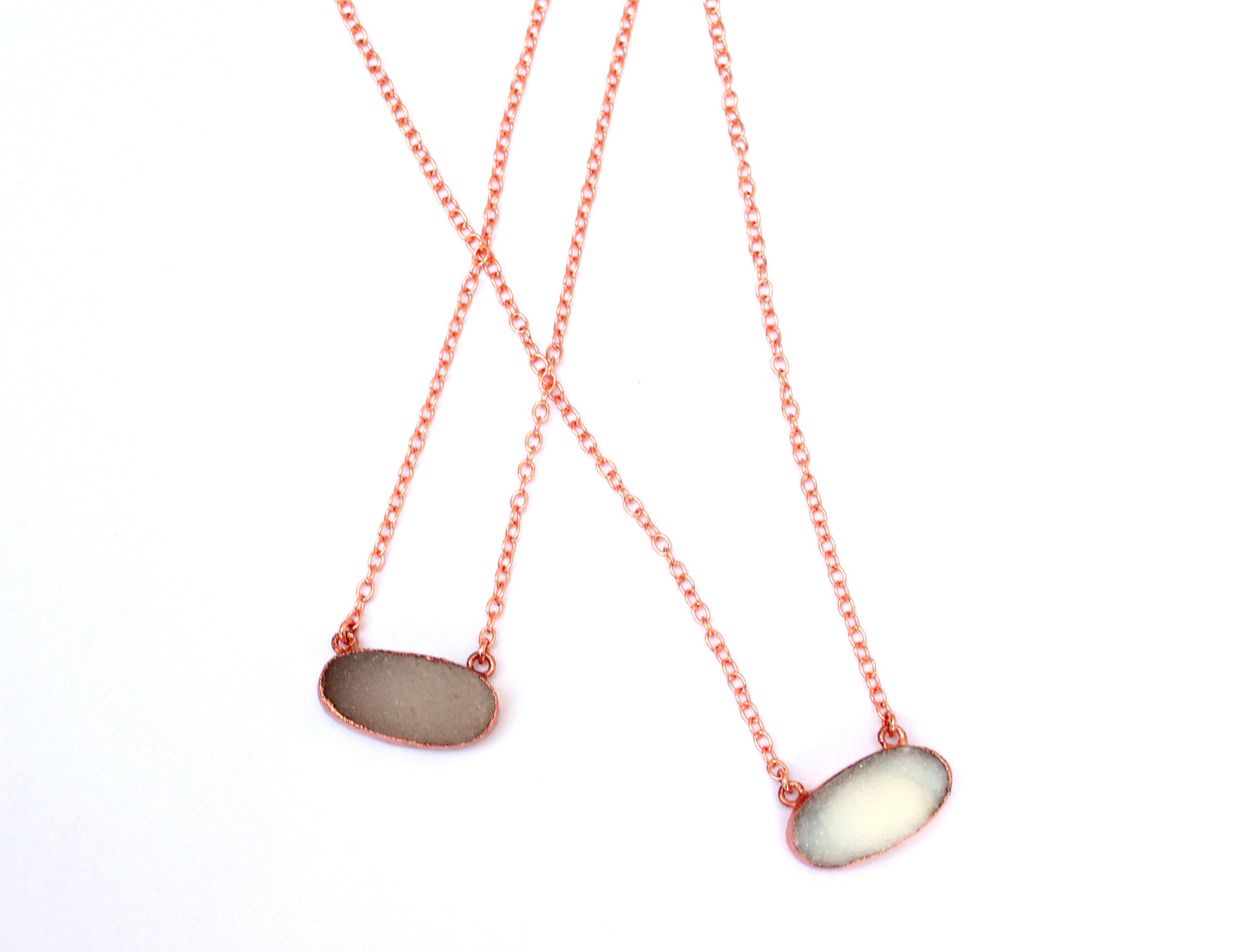 X Large Druzy Necklace, Horizontal