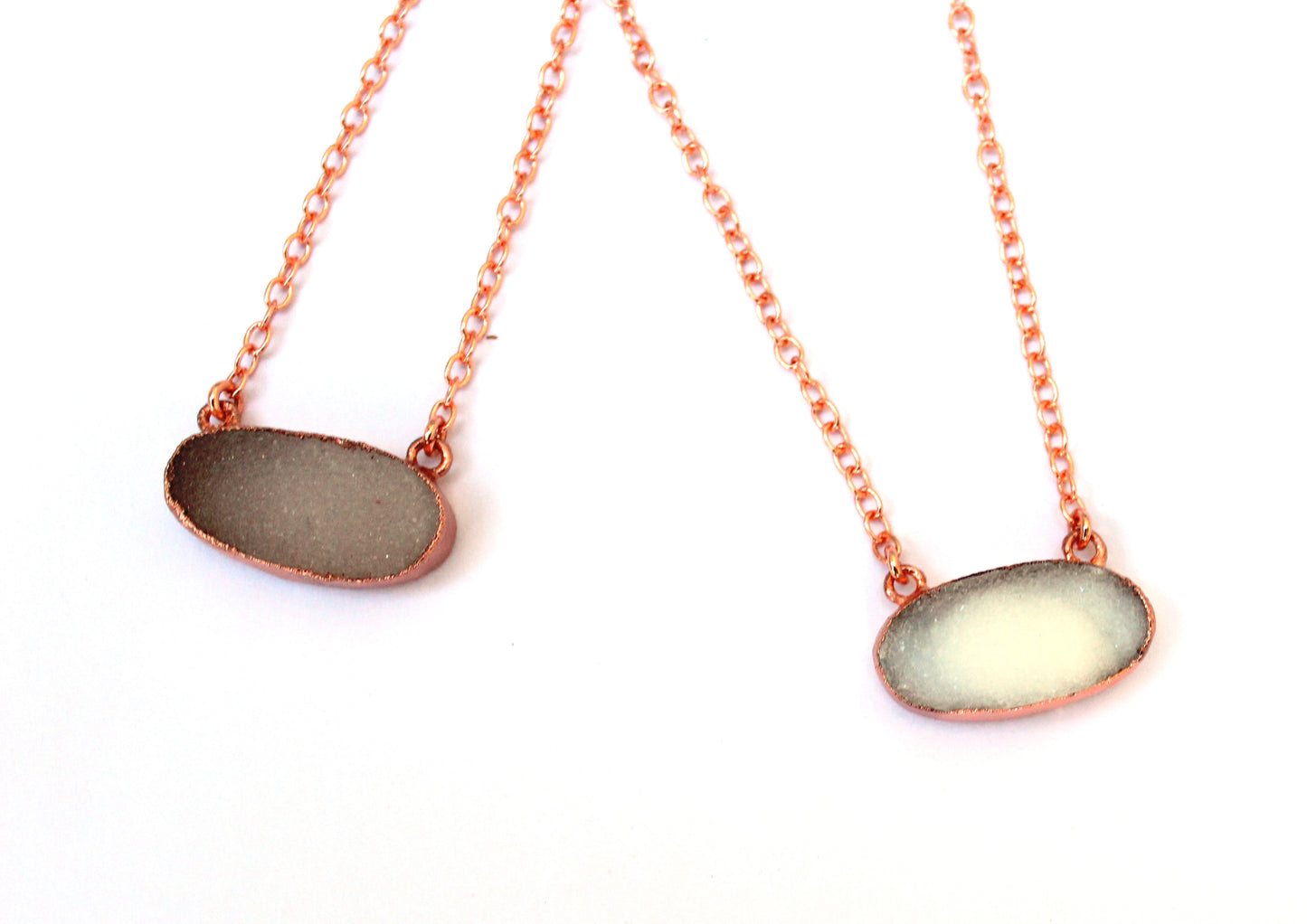 X Large Druzy Necklace, Horizontal