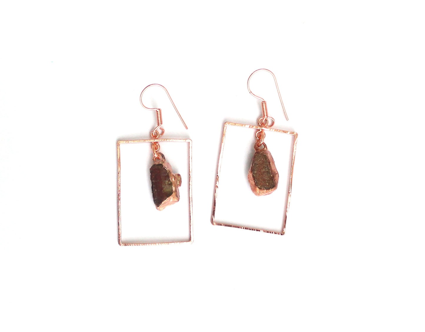 Ruby Rectangle Shape Gemstone Drop Earrings