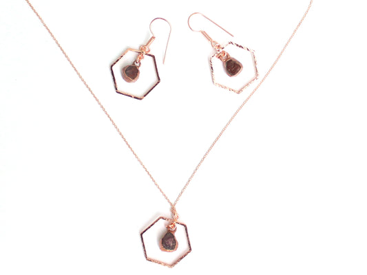 Ruby Hexagon Shape Gemstone Set