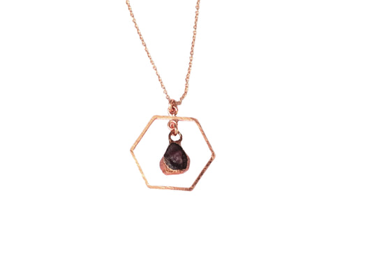 Ruby Hexagon Shape Gemstone Necklace