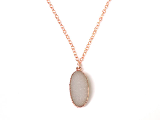 X Large Druzy Necklace, Vertical