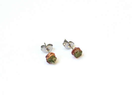 Small Green Garnet Studs