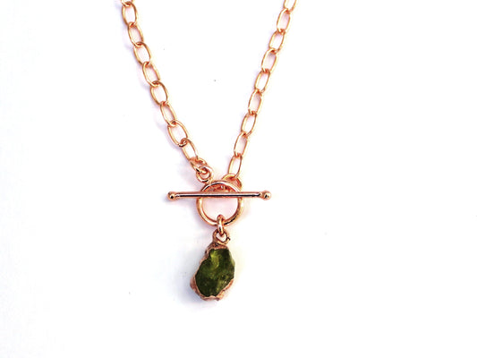 Large Peridot Toggle Clasp Necklace