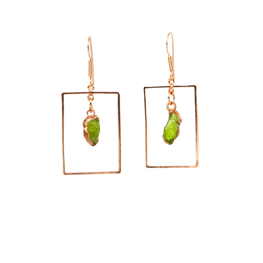 Peridot Rectangle Earrings