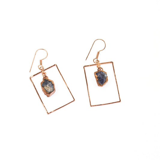 Sapphire Rectangle Earrings