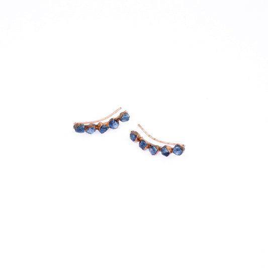 Sapphire Ear Climber Studs