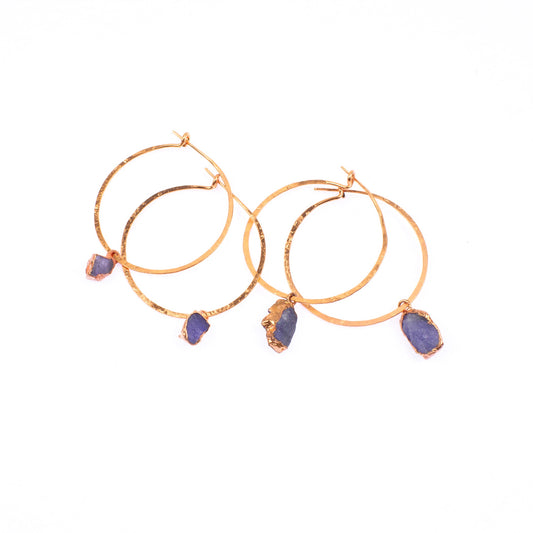Large Tanzanite Hoops