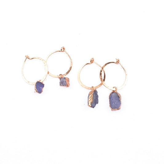 Small Tanzanite Hoops