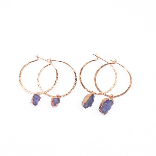 Medium Tanzanite Hoops
