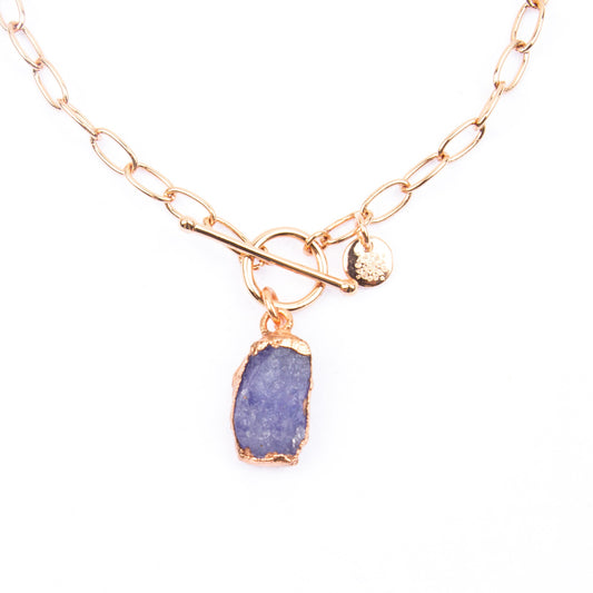 Large Tanzanite Toggle Clasp Necklace