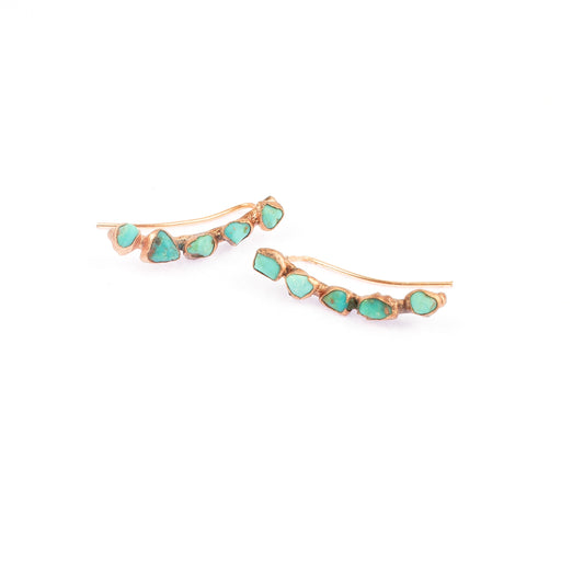 Turquoise Ear Climber Studs