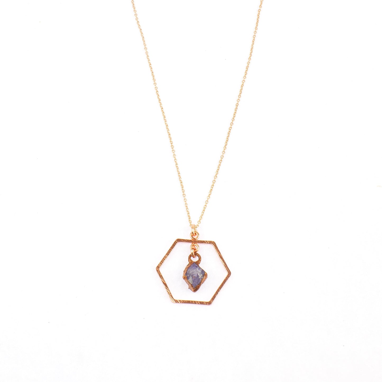 Tanzanite Hexagon Necklace