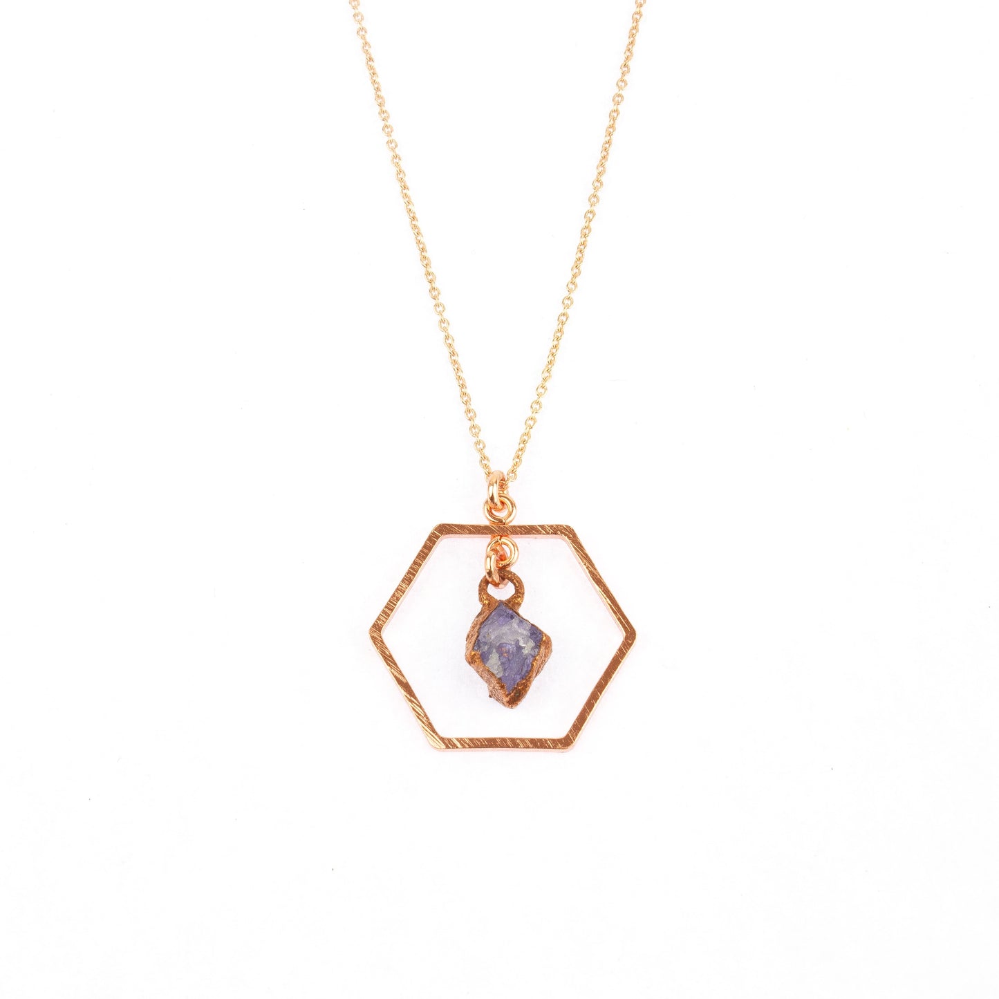 Tanzanite Hexagon Necklace