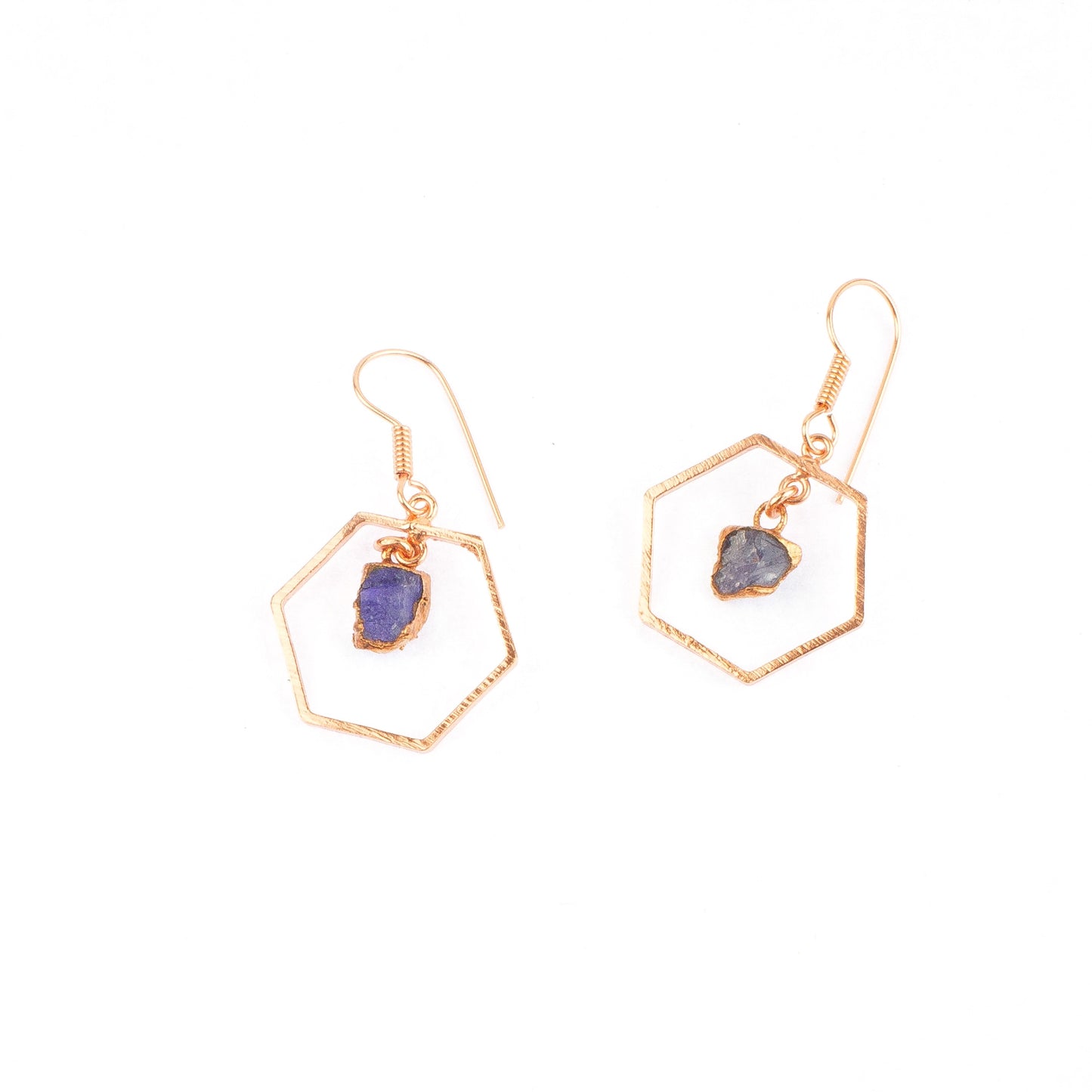 Tanzanite Hexagon Earrings