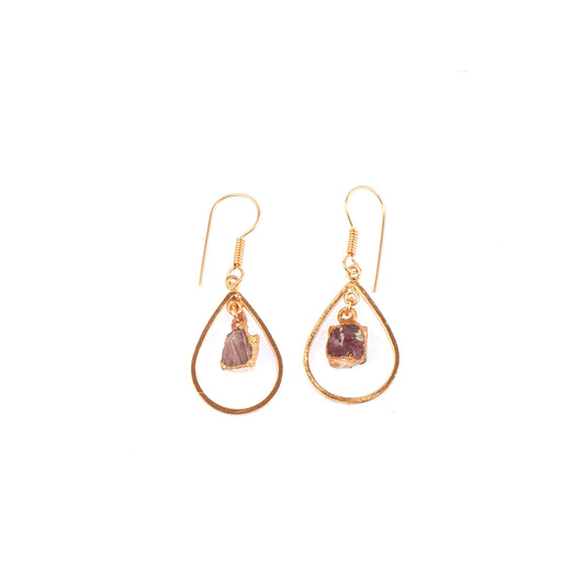 Pink Tourmaline Drop Earrings