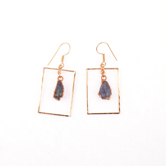 Tanzanite Rectangle Earrings