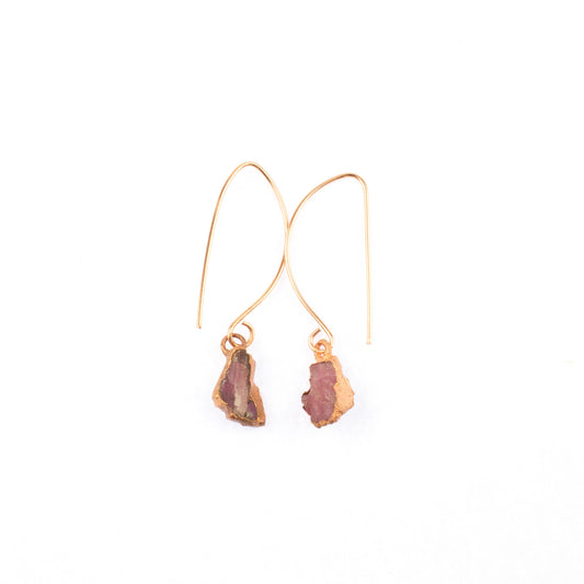 Large Pink Tourmaline Long Dangly Earrings