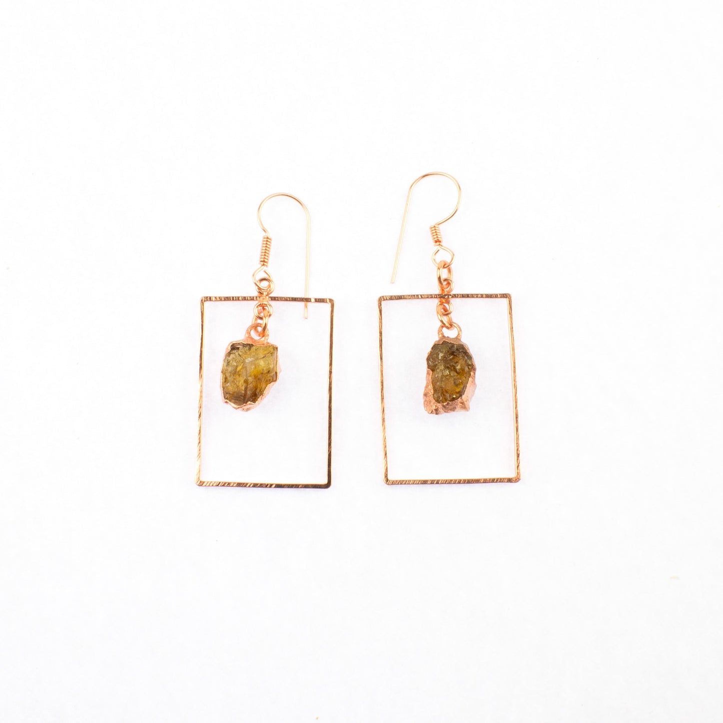 Citrine Rectangle Earrings