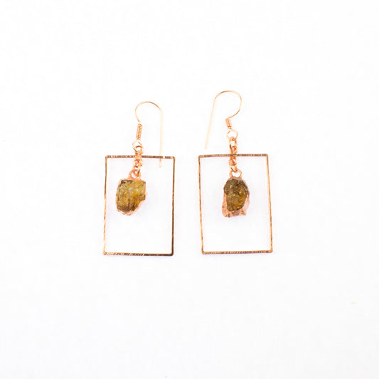 Citrine Rectangle Earrings