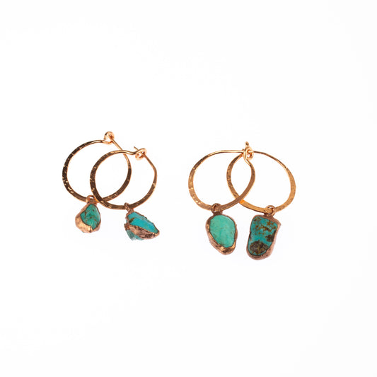 Small Turquoise Hoops