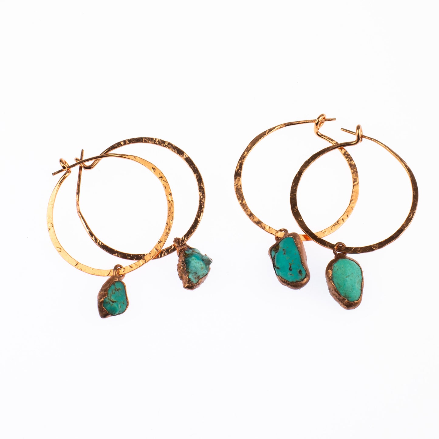 Medium Turquoise Hoops