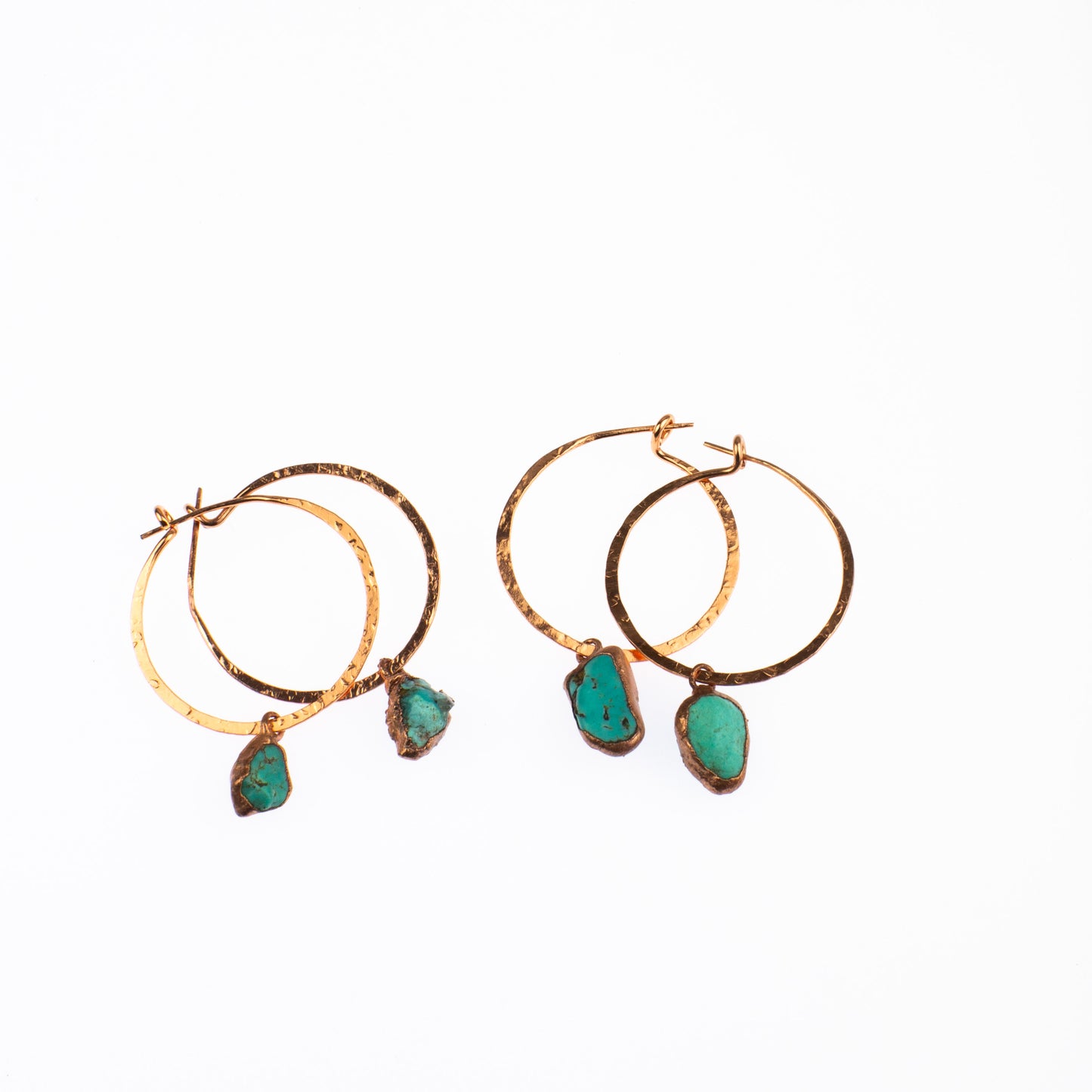 Medium Turquoise Hoops