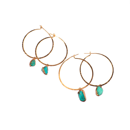Large Turquoise Hoops