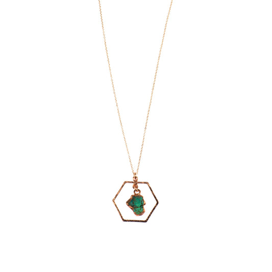 Turquoise Hexagon Necklace