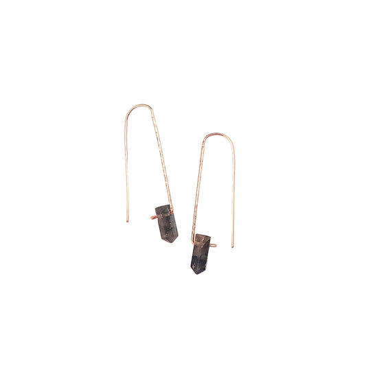 Small Hook Gemstone Point Earrings