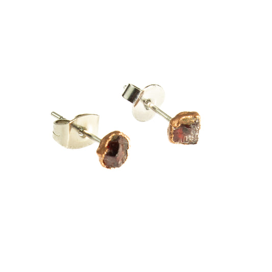 Small Red Garnet Studs