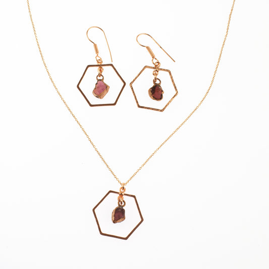 Red Garnet Hexagon Set