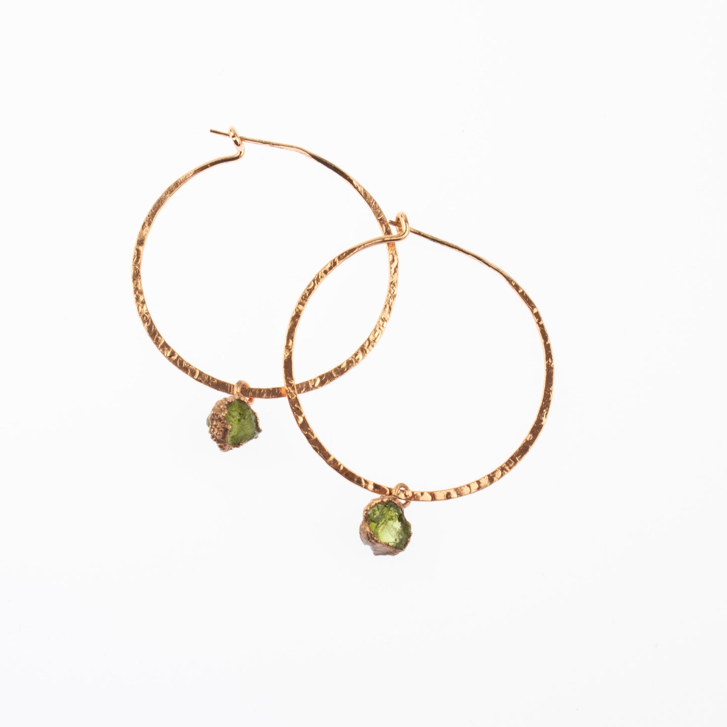 Large Green Garnet Hoops