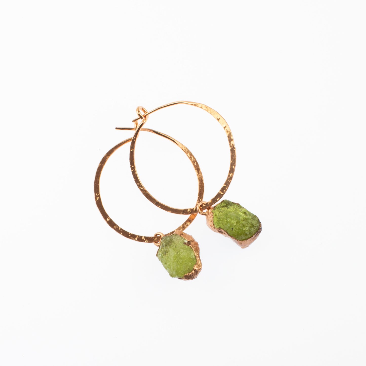 Medium Green Garnet Hoops