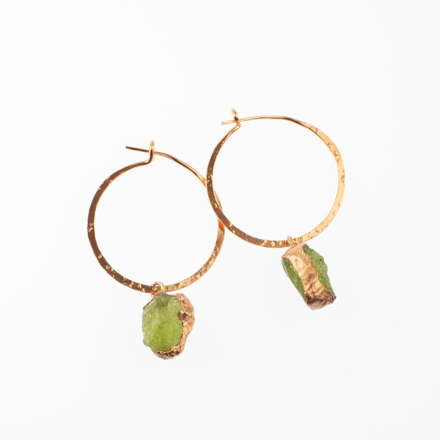 Medium Green Garnet Hoops