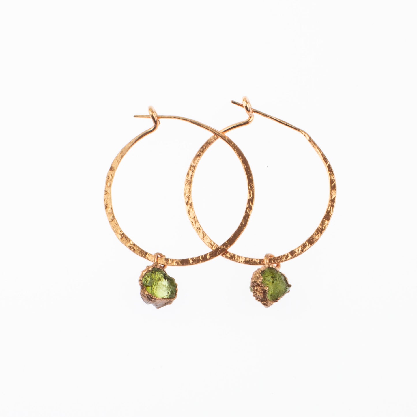 Medium Green Garnet Hoops
